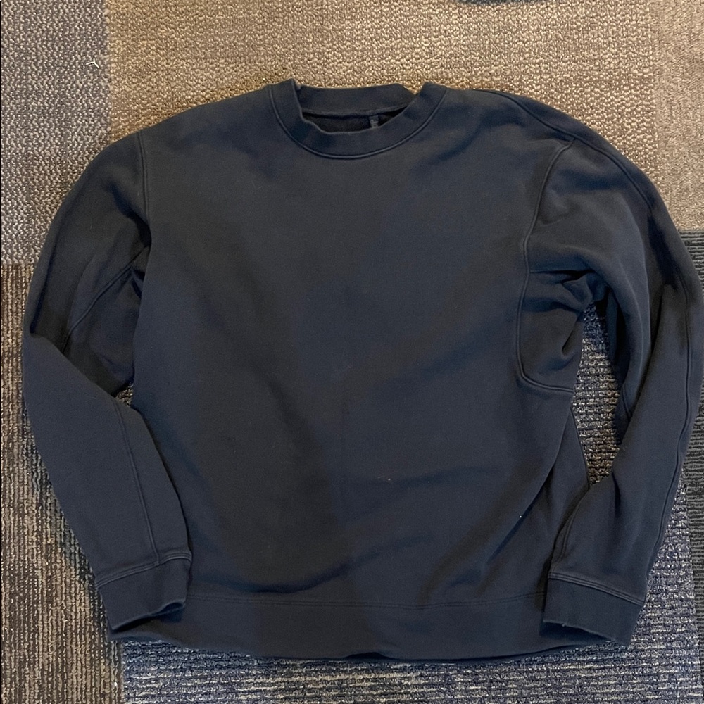 lululemon French terry black crew neck sweatshirt large
